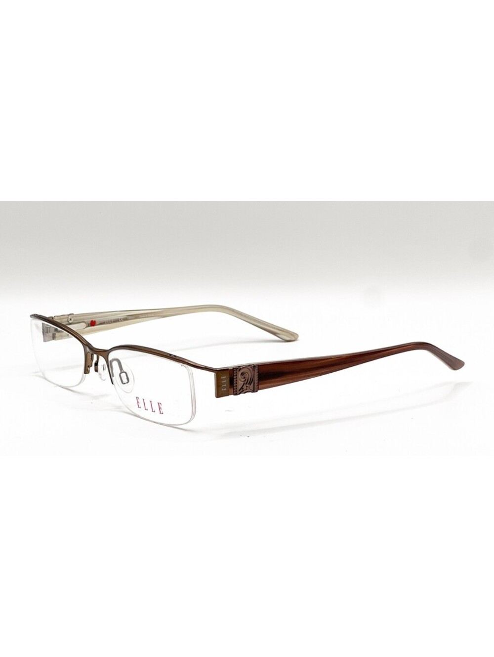 NEW ELLE EL13304 BR BROWN AUTHENTIC EYEGLASSES 50-18
